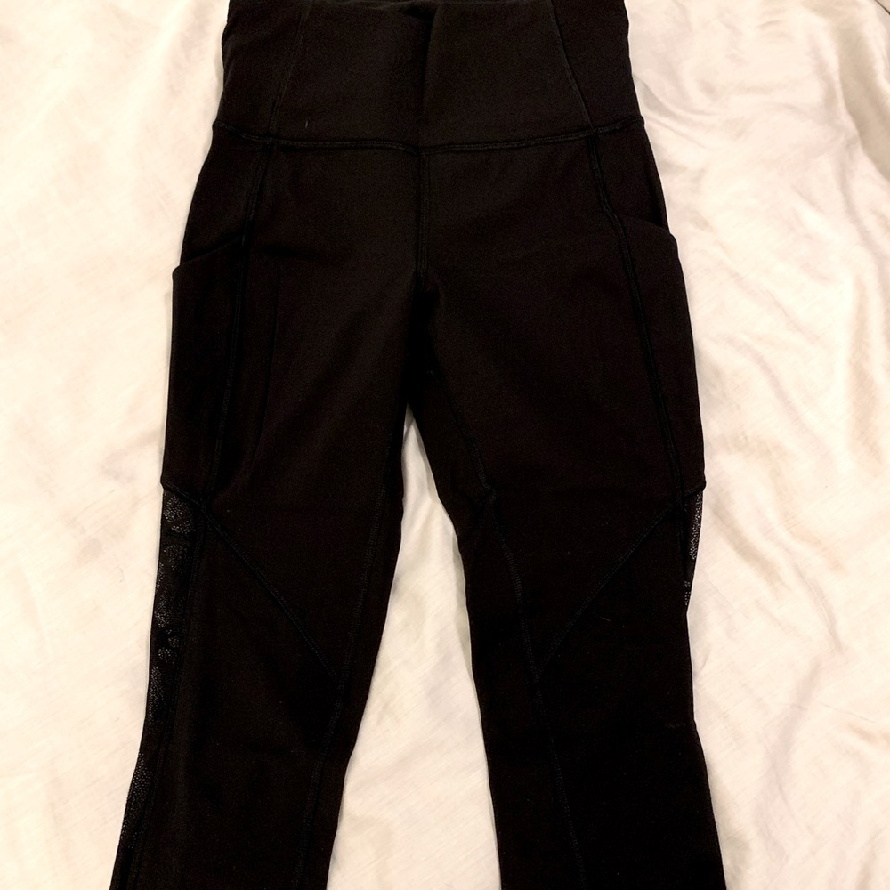 Lululemon black Goal Crusher crops, size 4
